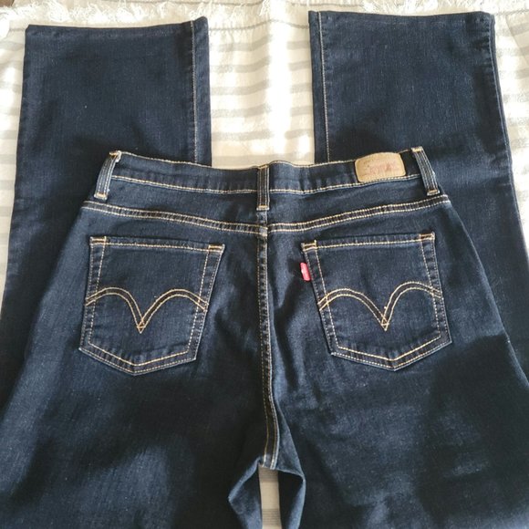Levis 512 Perfectly Slimming Bootcut Blue Jeans - Picture 8 of 8